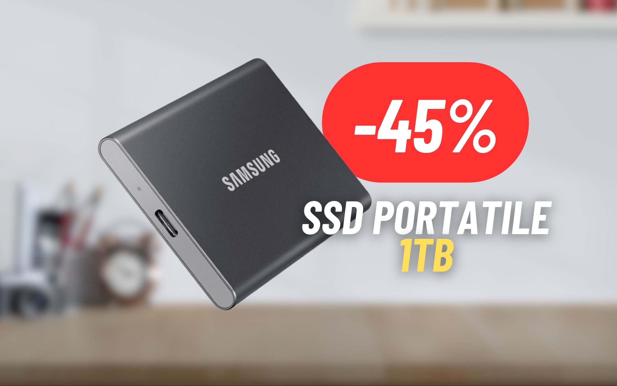 Porta 1TB a spasso con l'SSD Portatile di Samsung al 45% di sconto
