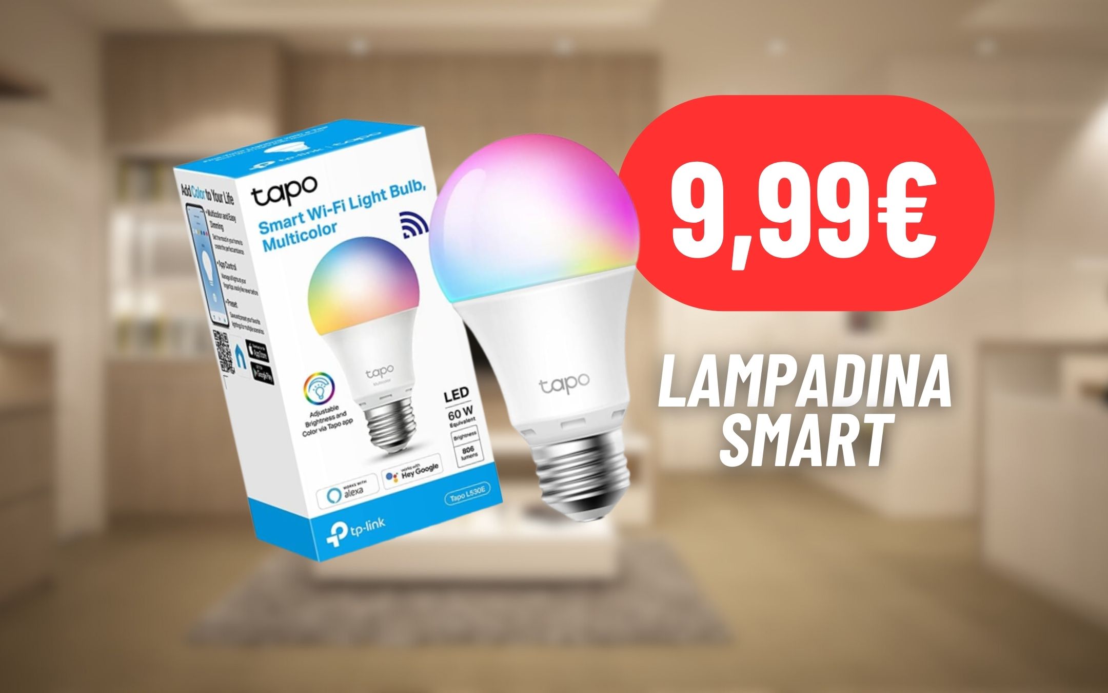 Controlla le luci in casa direttamente con la tua voce con la Lampadina  Smart a 9,99€