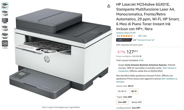 Stampante fotocopiatrice  Prezzi e offerte su