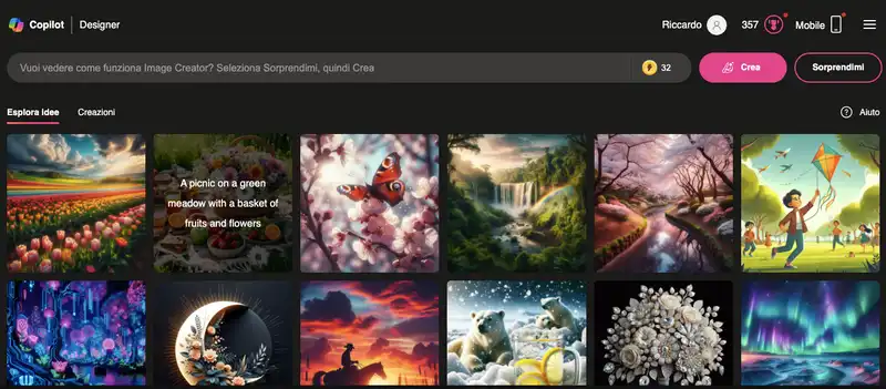 Creare un'immagine con Designer