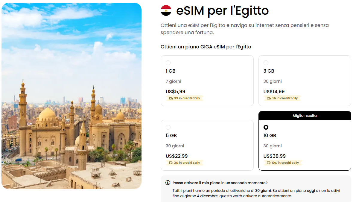 eSIM per Egitto